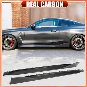 For 2021 23 BMW G82 G83 M4 REAL CARBON Side Skirt Extension Lip Spoiler BODYKIT - Foto 1 di 19