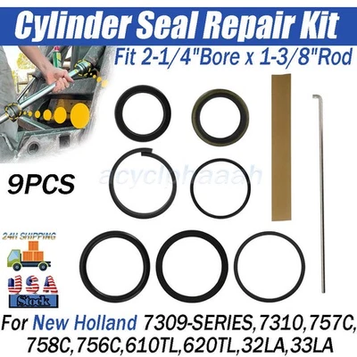 SML41555 Kit de sellado de repuesto para cargadoras New Holland 7309 7310 2-1/4" x 1-3/8" Foto 1 de 4