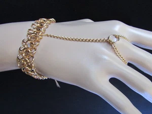 PULSERA MUJER ADOLESCENTE CADENA DE MANO METAL DORADO MULTI CÍRCULOS ESLABONES MODA ANILLO ESCLAVO - Imagen 1 de 11