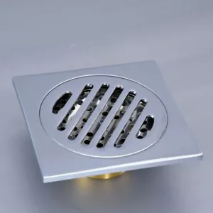 Polished Chrome Square Bathroom Floor Drain Waste Grate Shower Drainer Zhr092 - Picture 1 of 6