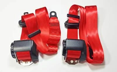 2 NEW indian-red Porsche 986  , Boxster , 97 -01   TRW / REPA SEAT BELT  GERMANY - Image 1 of 4