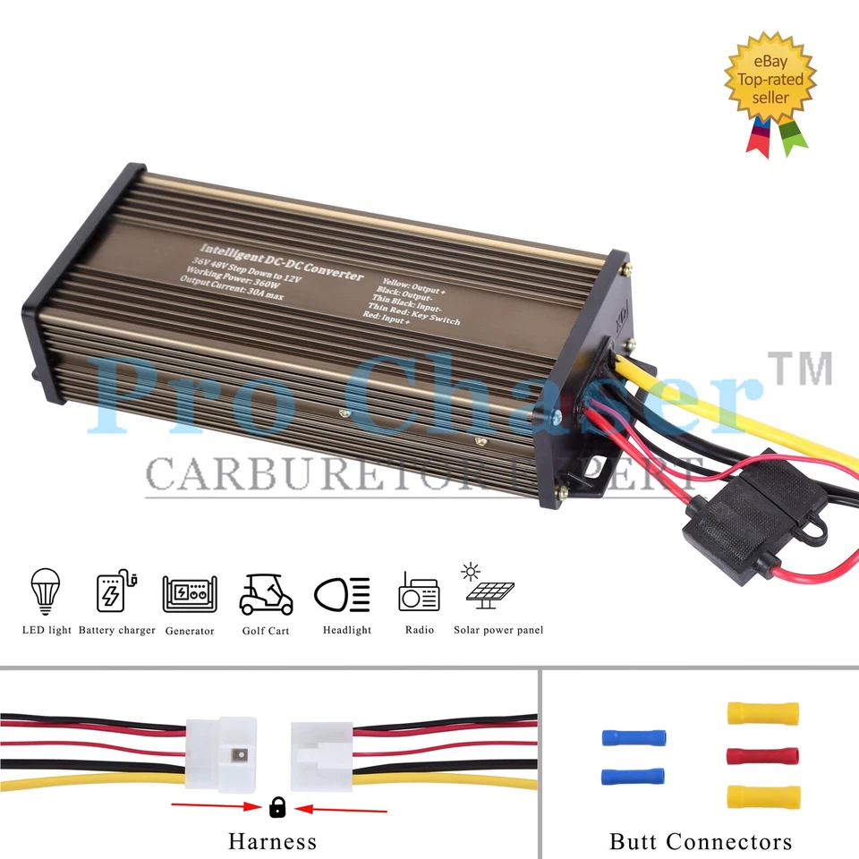 Pro Chaser DC-DC 36V 48V Voltage Converter Regulator Reducer to 12V 360W 30A - Image 1 of 4