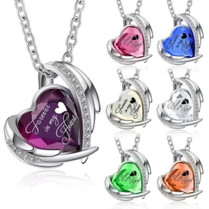 Heart Urn Ashes Necklace for Women Cremation Crystals Pendant Memorial Jewelry - Picture 1 of 24