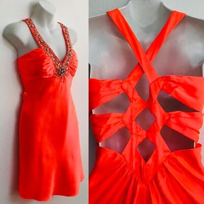 МАСКАРАД неоновые DAYGLO флуоресцентный оранжевый со стразами платье 5 / 6 - Изображение 1 из 4