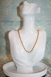 collier en métal doré, chaine boules ovales, longueur ouvert 42 cm, poids 18 gr - Imagen 1 de 3