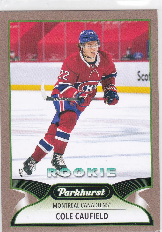 2021/22 PARKHURST..COLE CAUFIELD..RC..BRONZE PARALLEL..CARD # 330..CANADIENS - Image 1 of 1