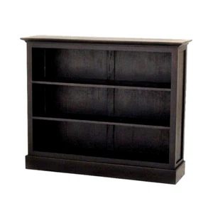 ADELAIDE MAHOGANY WIDE LOW BOOKCASE BOOKSHELF DISPLAY 2 SHELVES CHOCOLATE - Picture 1 of 1