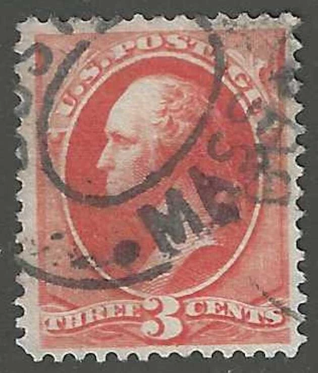 U.S., 1887, Scott #214, 3c vermilion, George Washington, Used, Very Fine - Image 1 of 1