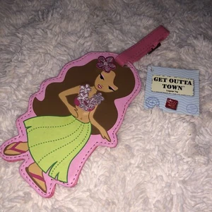 Hawaii Hula Girl - Suitcase Luggage Tag By Russ Berrie - Get Outta Town - NEW - Picture 1 of 9