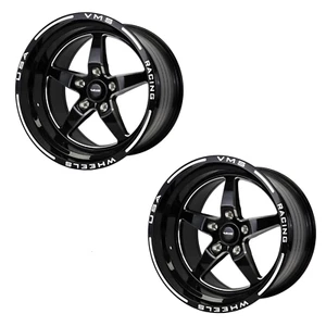 2x VMS Racing V-Star 5 Spoke Wheels Rims 17x11 5x115 +2 ET For Dodge Wide Body - Picture 1 of 4