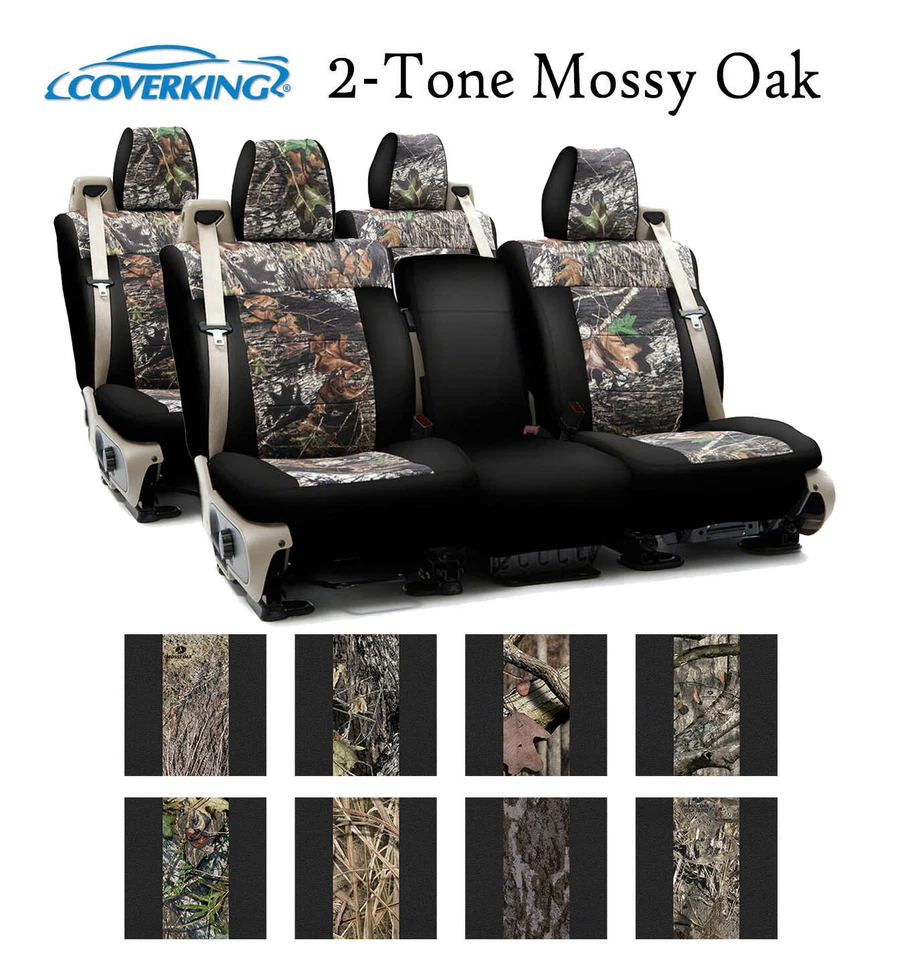 Fundas de asiento personalizadas Coverking Neosupreme fila delantera y trasera - 2 tonos Mossy Oa Foto 1 de 4
