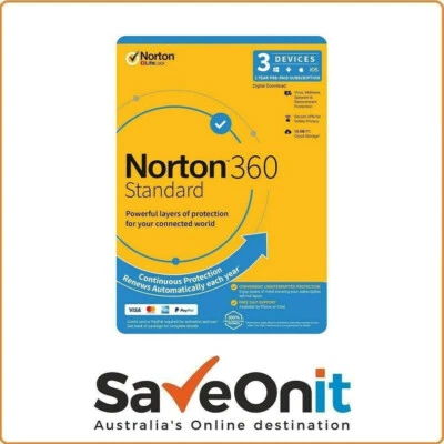 Norton 360 Standard 1 2 3 Devices internet Security VPN PC Mac Email - image 1 of 4