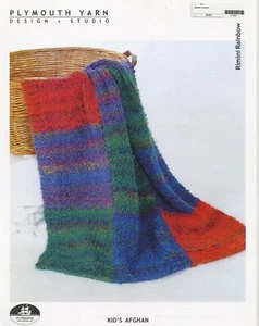 Plymouth Knitting Pattern S083 Rimini Rainbow Kid's Afghan - Easy Knit - Picture 1 of 2