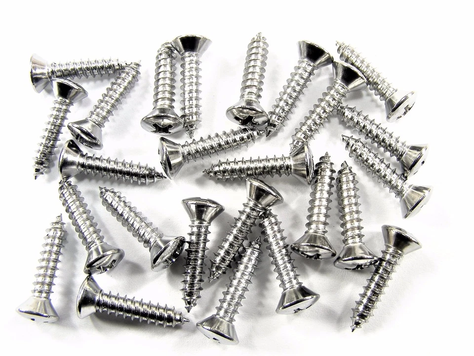 OLDSMOBILE Chrome Interior Screws- #8 x 3/4" Long- #8 Oval Head- 25 screws- #291 - Image 1 of 4