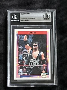DIESEL 1995 MERLIN WWF SIGNED AUTOGRAPHED CARD BECKETT BAS AUTHENTIC - Picture 1 of 2