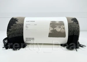Ikea LUKTVÄDD LUKTVADD Throw, Geometric Black/Gray 51"x67" - NEW - Picture 1 of 6