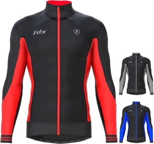 FDX Mens Thermodream Cycling Jersey Full Sleeve Thermal Roubaix Cycling Jacket - Picture 1 of 29