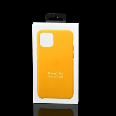 Genuine Apple Leather Case Cover Skin For iPhone 11 Pro - Meyer Lemon MWYA2ZM/A - Image 1 of 4