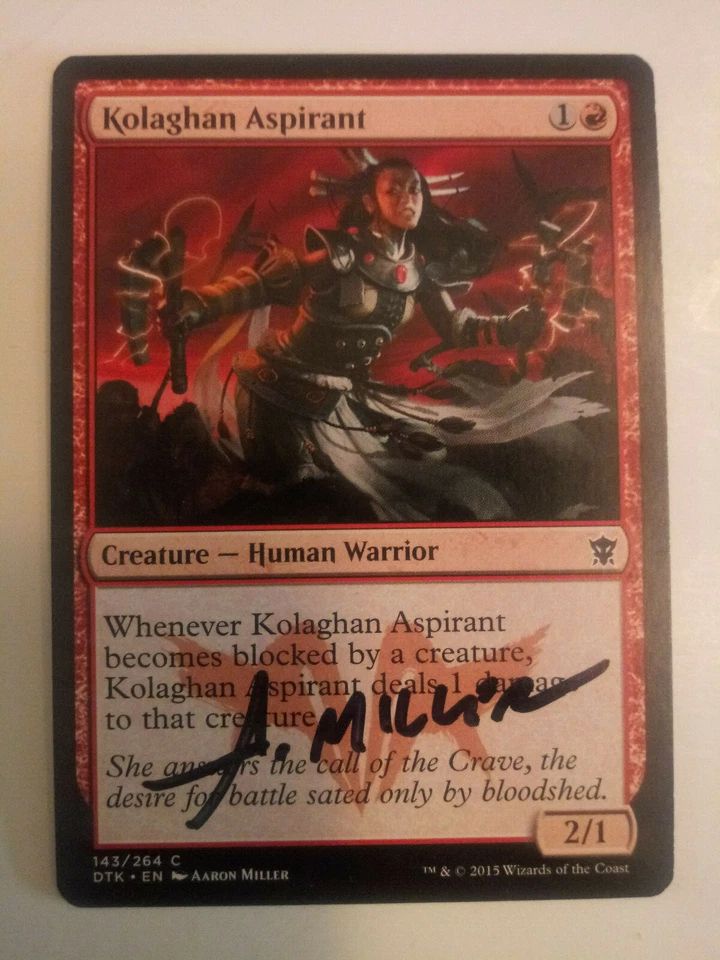 Kolaghan Aspirant Signed by Aaron Miller Magic the Gathering - Image 1 of 1