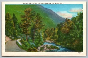 Postkarte Straßenszene im Herzen der Blue Ridge Mountains Pine River   - Bild 1 von 2