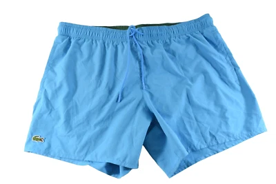 Baúl de natación Lacoste para hombre pantalones cortos de natación nuevos XL azul liso forro de malla logotipo Foto 1 de 4