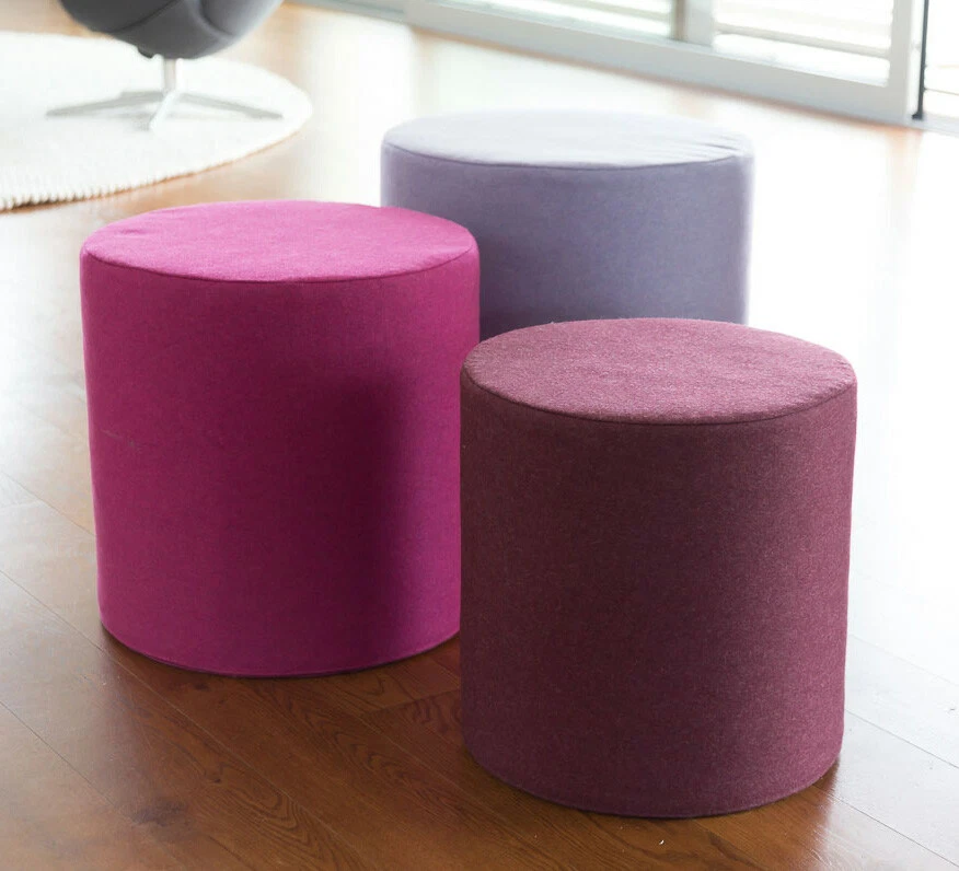 Akustik Sitzhocker Sitzwürfel Hocker Rund Absorber Büro Wohnzimmer Wollfilz - Bild 1 von 4