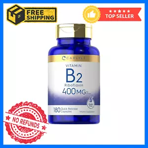 Carlyle Vitamin B-2 400mg | 180 Count | Non-GMO, Gluten Free Supplement | B2...  - Picture 1 of 24