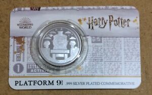Harry Potter - Platform 9 3/4 .999 Silver Plated Commemorative Coin 🆕 32mm