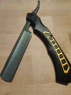 Cuchillo/afeitadora plegable manual Mtech MT-1007 4,75 pulgadas/negro y amarillo Foto 1 de 4