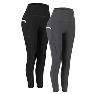 Women High Waist Gym Leggings Pocket Fitness Sports Running Ladies Yoga Pants UK - Picture 1 of 14
