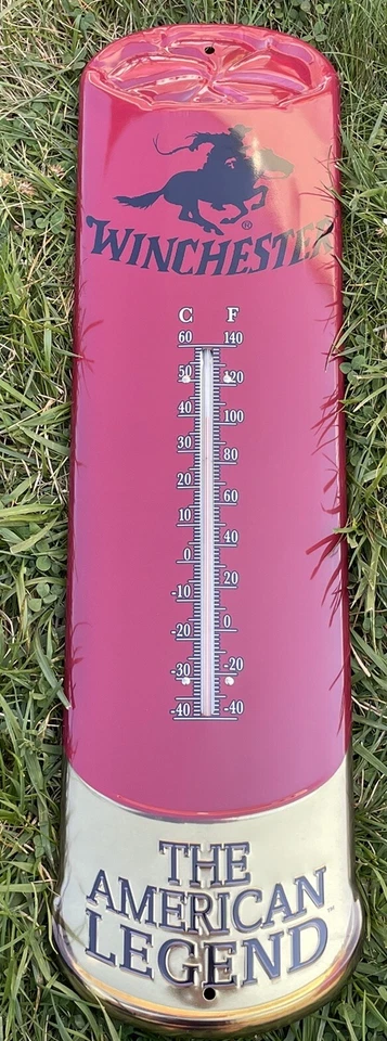 WINCHESTER METAL AMERICAN LEGEND THERMOMETER (25" x  7") SHOTGUN SHELL - Image 1 of 1