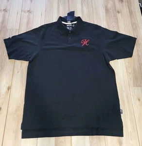 CAMISA POLO DE GOLF ADIDAS CLIMALITE SS negra blanca con bordado rojo h Lg 46"x 30" - Imagen 1 de 11
