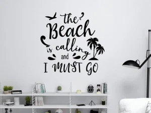 The Beach is Calling Inspired Design Home Summer Wall Art Decal Vinyl Sticker - Picture 1 of 4