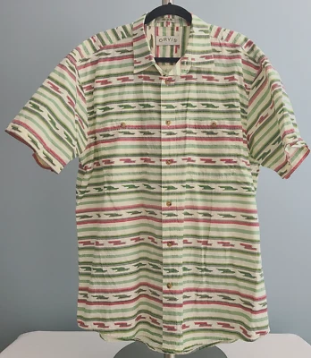 CAMISA ORVIS Sporting Traditions Hombre VERDE BLANCA MANGA CORTA Abotonada XL Foto 1 de 4