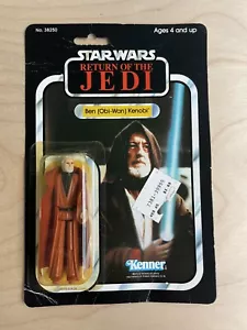 Figura 1983 Star Wars Ben Obi-Wan Kenobi ROTJ SIN USAR, EN CAJA Kenner sellada de fábrica 77 reverso - Imagen 1 de 8