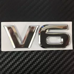 Car Badge V6 V 6 Metal Chrome for Highlander 4Runner fortuner Emblem Sticker - Foto 1 di 8