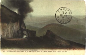PUY de DÔME 63 TRAIN Grand Rocher CPA écrite à Mr Fernand BOUDET 34 Roujan 1915 - Imagen 1 de 2