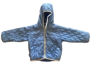 Obermeyer Hooded Puffer Jacket Girls Sz 4 - Sky Blue - Picture 1 of 7