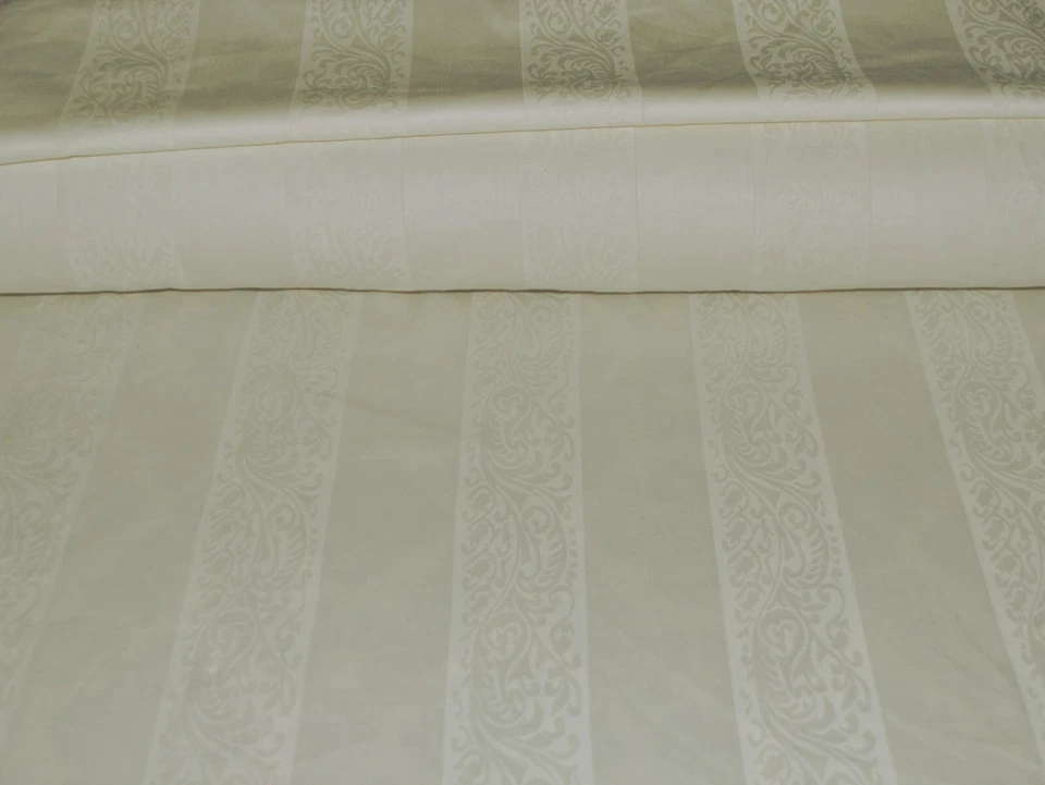 Sheet Set 100% Cotton Sateen Jacquard Stripes Ivory Custom Deep Pocket Size - Image 1 of 1