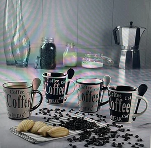 Mr. Coffee 13 Oz Stoneware Coffee Mug Set Dishwasher & Microwave Safe Durable - Picture 1 of 7