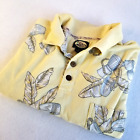 Polo à manches courtes Tommy Bahama XL batterie jaune Djembe bongos chemise hawaïenne