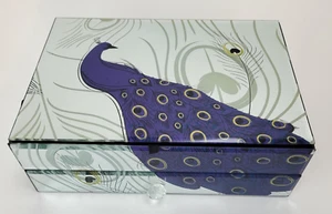 Joyero Pavo Real Espejado Forrado con Cajón 12 1/4" x 8 1/2" x 4" - Imagen 1 de 10