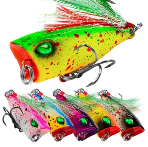 1/6 un. Crankbaits Topwater Popper señuelos de pesca lubina aparejos de cebo duro 4,3 cm/4 g - Imagen 1 de 18