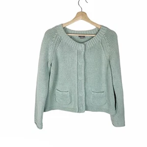 J. Jill Damen hellgrüner Pullover Grobstrick Druckknopf Größe M - Bild 1 von 12