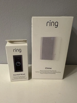 Set Ring Video Doorbell Wired - Schwarz mit Chime Gen. 2 - Bild 1 von 3