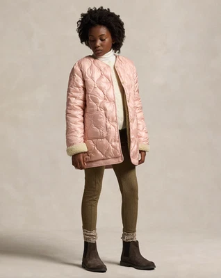 Polo Ralph Lauren Girls Quilted Teddy Fleece Reversible Jacket Size S(7) NWT - Image 1 of 4