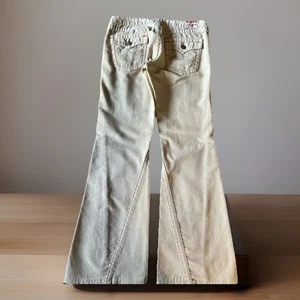 Pantalones True Religion Joey Big T Pierna Acampanada Puntada Gruesa Solapa Para Mujer’s Beige Talla 32 - Imagen 1 de 8