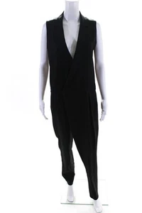 J Brand Womens Zipped Hook & Eye Sleeveless Darted Jumpsuit Black Size M - Picture 1 of 7