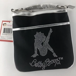 Betty Boop Purse 2007 New Black And Silver pink interior crossbody - Picture 1 of 6