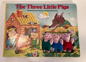 Vintage Die drei kleinen Schweinchen Buch 1991 Yuri Salzman Jane Resnik 3 Stoffschweine - Bild 1 von 11